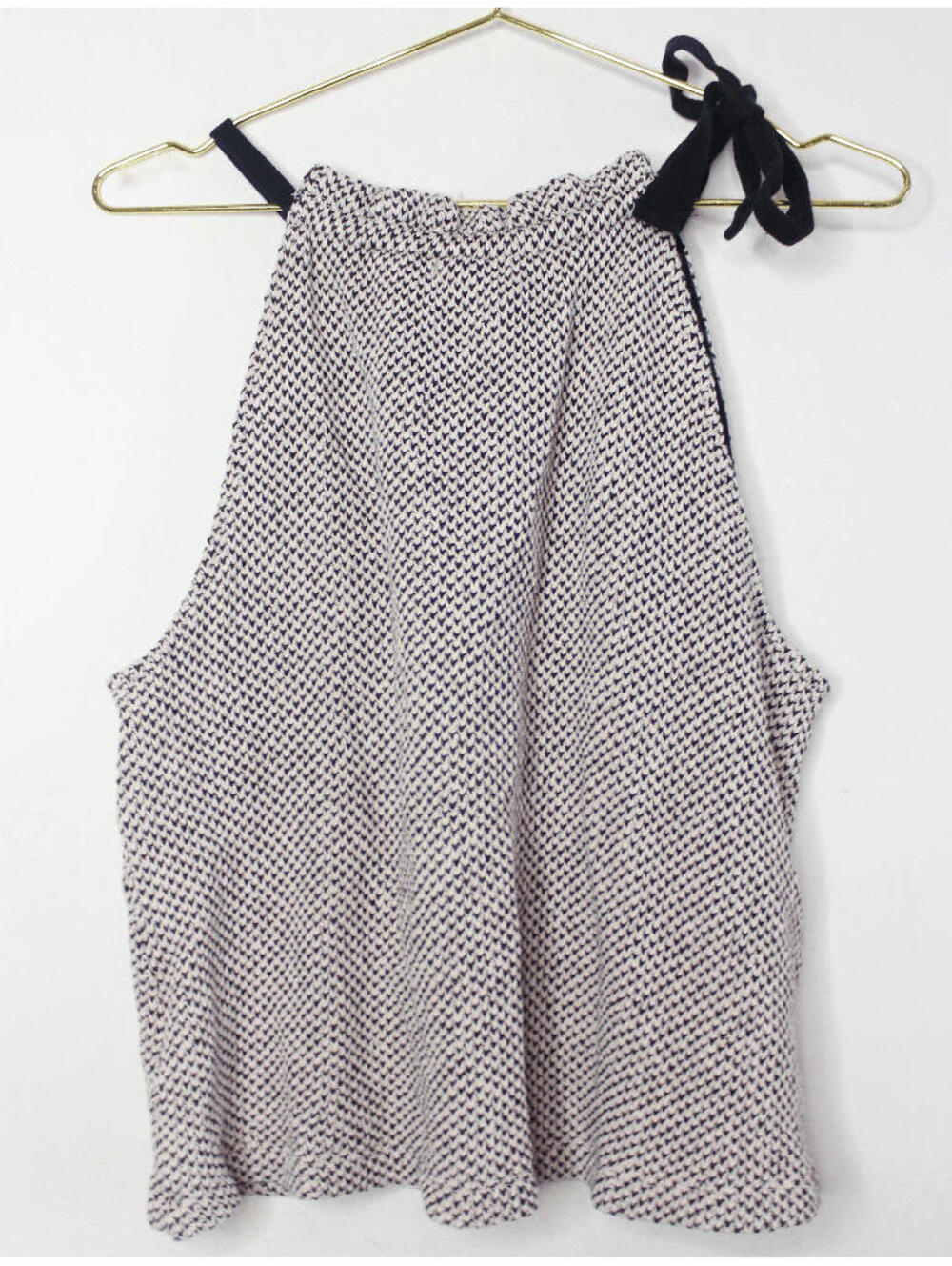 Madewell Black Cream Knit Trapeze Tank - XL